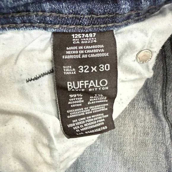 Buffalo David Bitton Jackson-X Straight Stretch Jeans Mens 32x30 Medium Wash - Picture 5 of 5